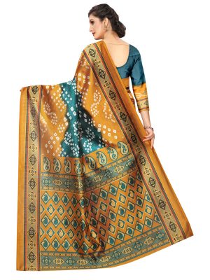 Bandhani 33 Printed Mysore Art Silk Kanjivaram Sarees With Blouse