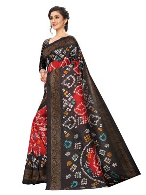 Bandhani 36 Printed Mysore Art Silk Kanjivaram Sarees With Blouse