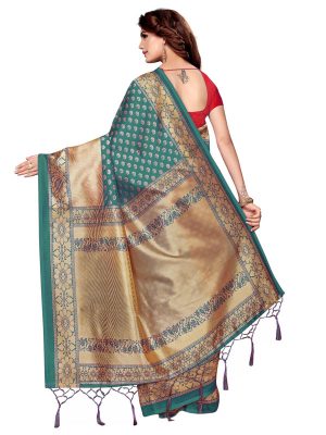 Beat Rama Printed Mysore Art Silk Kanjivaram Sarees With Blouse