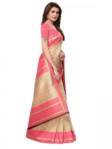 Masti Chiku Printed Mysore Art Silk Kanjivaram Sarees With Blouse