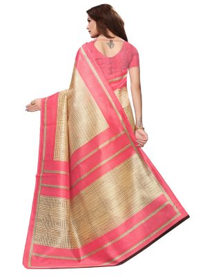 Masti Chiku Printed Mysore Art Silk Kanjivaram Sarees With Blouse