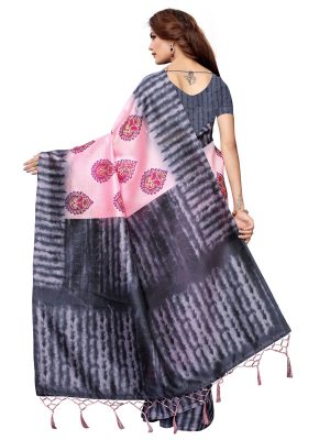 Nagma Pan Peach Printed Mysore Art Silk Kanjivaram Sarees With Blouse