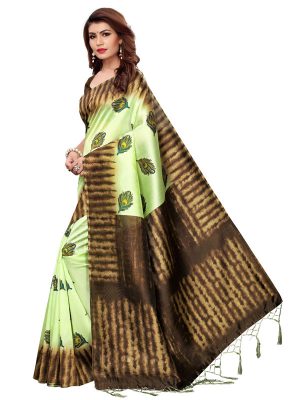 Nagma Pan Rama Printed Mysore Art Silk Kanjivaram Sarees With Blouse