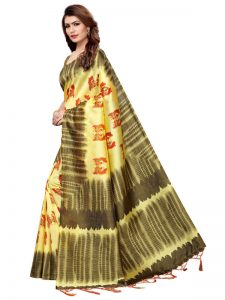 Nagma Twins Lemon Printed Mysore Art Silk Kanjivaram Sarees With Blouse