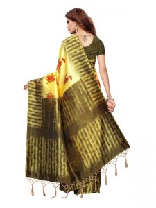 Nagma Hathi Lemon Printed Mysore Art Silk Kanjivaram Sarees With Blouse