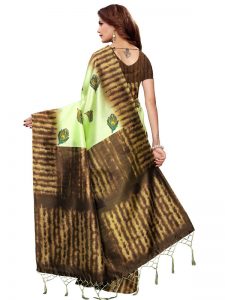 Nagma Pankh Pista Printed Mysore Art Silk Kanjivaram Sarees With Blouse