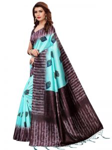 Nagma Pankh Rama Printed Mysore Art Silk Kanjivaram Sarees With Blouse