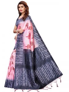 Nagma Tree Peach Printed Mysore Art Silk Kanjivaram Sarees With Blouse