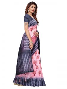 Nagma Tree Peach Printed Mysore Art Silk Kanjivaram Sarees With Blouse