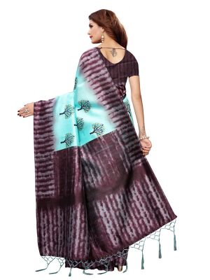 Nagma Tree Rama Printed Mysore Art Silk Kanjivaram Sarees With Blouse