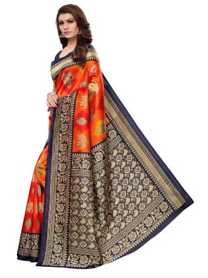 Saanvika Elephant 01 Printed Mysore Art Silk Kanjivaram Sarees With Blouse