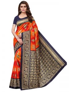 Saanvika Elephant 01 Printed Mysore Art Silk Kanjivaram Sarees With Blouse