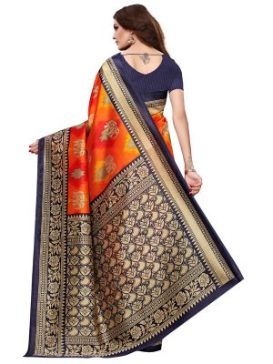 Saanvika Elephant 01 Printed Mysore Art Silk Kanjivaram Sarees With Blouse