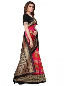 Saanvika Elephant 02 Printed Mysore Art Silk Kanjivaram Sarees With Blouse