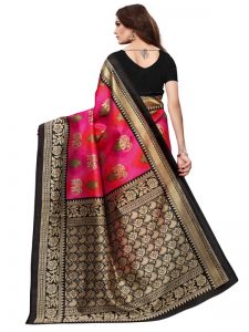 Saanvika Elephant 02 Printed Mysore Art Silk Kanjivaram Sarees With Blouse
