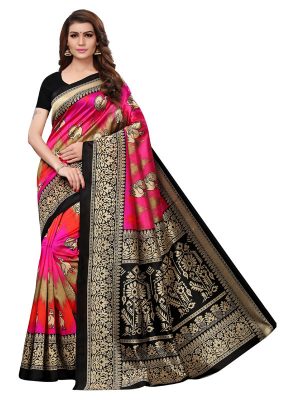 Saanvika Peacock 02 Printed Mysore Art Silk Kanjivaram Sarees With Blouse