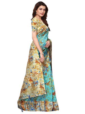 Spray Rama Printed Mysore Art Silk Kanjivaram Sarees With Blouse