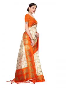 Wedding Fenta Printed Mysore Art Silk Kanjivaram Sarees With Blouse