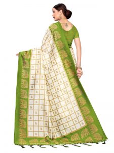 Wedding Mehendi Printed Mysore Art Silk Kanjivaram Sarees With Blouse