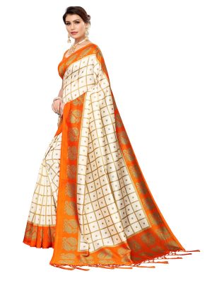 Wedding Peacock Fenta Printed Mysore Art Silk Kanjivaram Sarees With Blouse