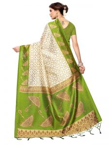 Wedding Umbrella Mehendi Printed Mysore Art Silk Kanjivaram Sarees With Blouse