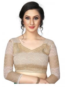 Beautiful Navy Shiffon Saree With Blouse