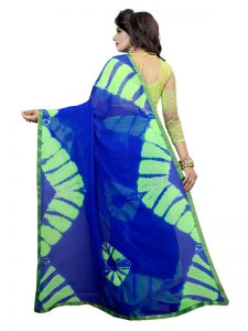 Green Women Shiffon Saree With Blouse