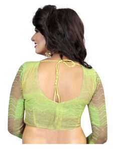 Green Women Shiffon Saree With Blouse