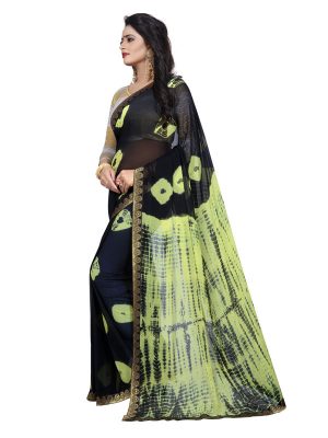 Jaquard Lemon Shiffon Saree With Blouse