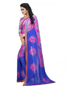 Jaquard Pink Shiffon Saree With Blouse