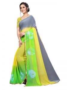 Shading Grey Shiffon Saree With Blouse