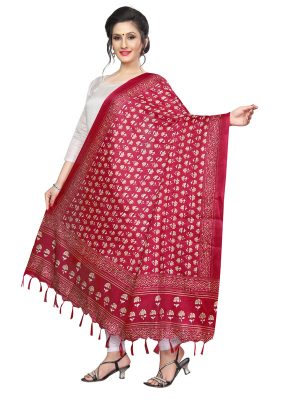 Red Khadi Dupatta