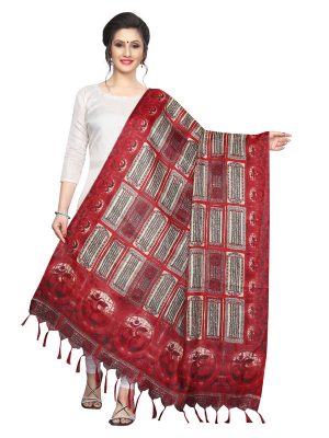 Red Khadi Dupatta