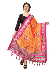 Orange Khadi Dupatta