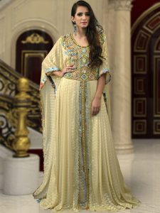 Arabic Muslim Biskit Color Kaftan