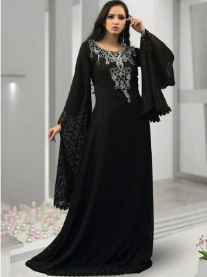Moroccon Style Muslim Black Color Kaftan