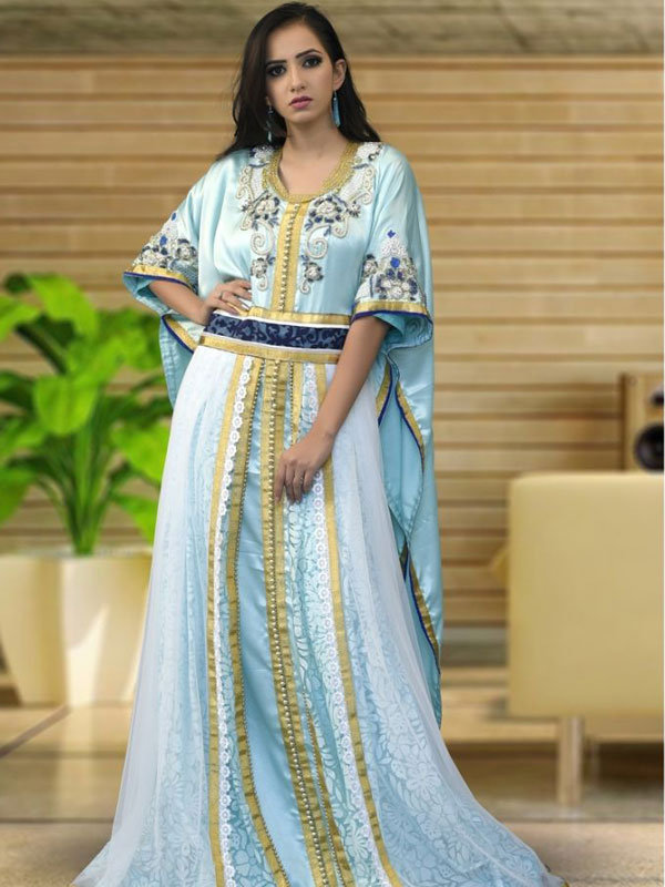 Free Size Mint Green Color Kaftan - Zakarto