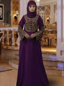 Modest Violet Abaya Kaftan