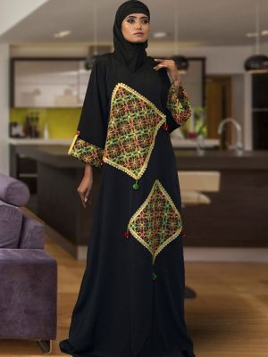 Modest Muslim Black Color Evening Kaftan