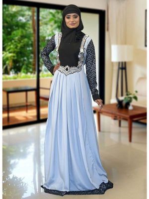 Gray Color Formal Abaya Maxi Dress