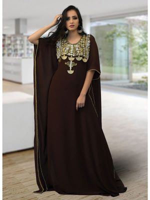 Moroccon Style Brown Color Kaftan