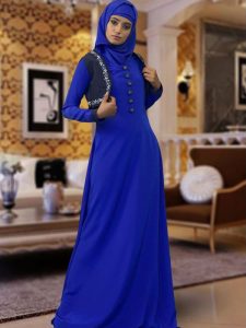 Jacket Style Blue Color Abaya Kaftan