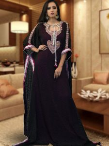 Modest Muslim Evening Black Color Kaftan