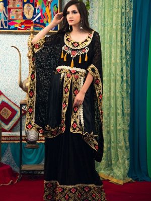 Black Color Arabian Design Style Kaftan