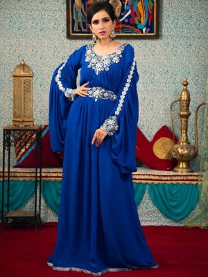 Arabic Muslim Blue Color Kaftan