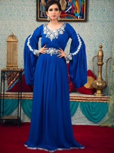 Arabic Muslim Blue Color Kaftan