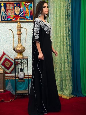 Black Color Georgette Free Size Kaftan