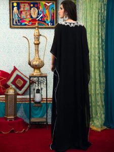 Black Color Georgette Free Size Kaftan