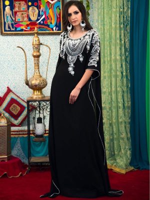 Black Color Georgette Free Size Kaftan