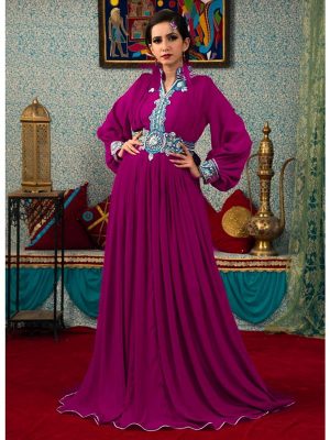 Purple Color Evening Party Kaftan